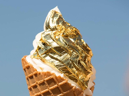 بستنی روکش طلا
